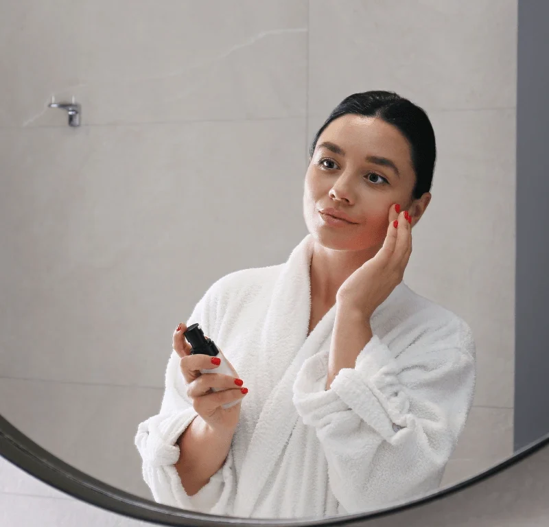 a women about skin health at home