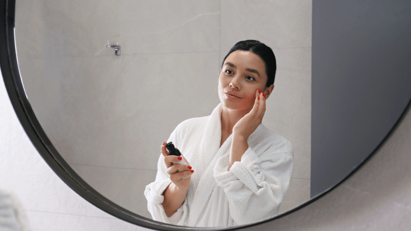 a women about skin health at home